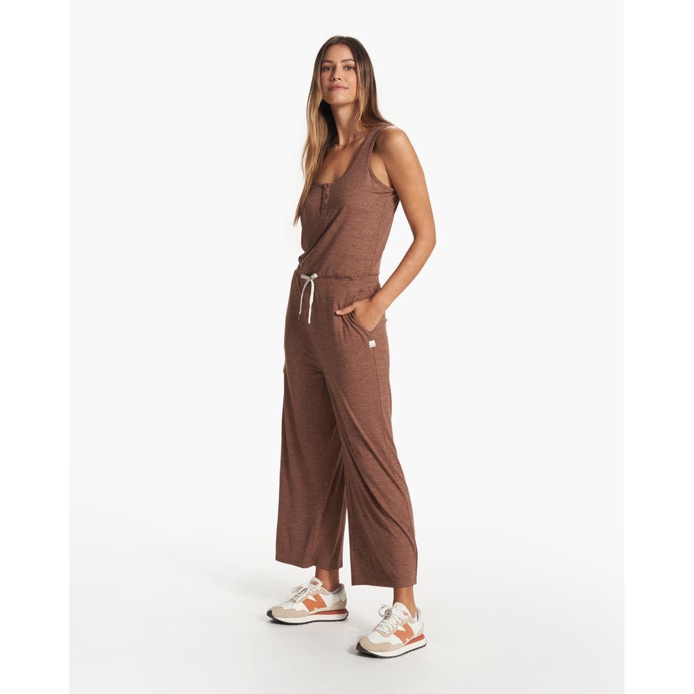 Vuori Falls Wide Leg Jumpsuit Almond Heather Size M